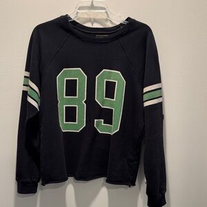 Original Retro Brand Black Sweatshirt with Green and Cream Details